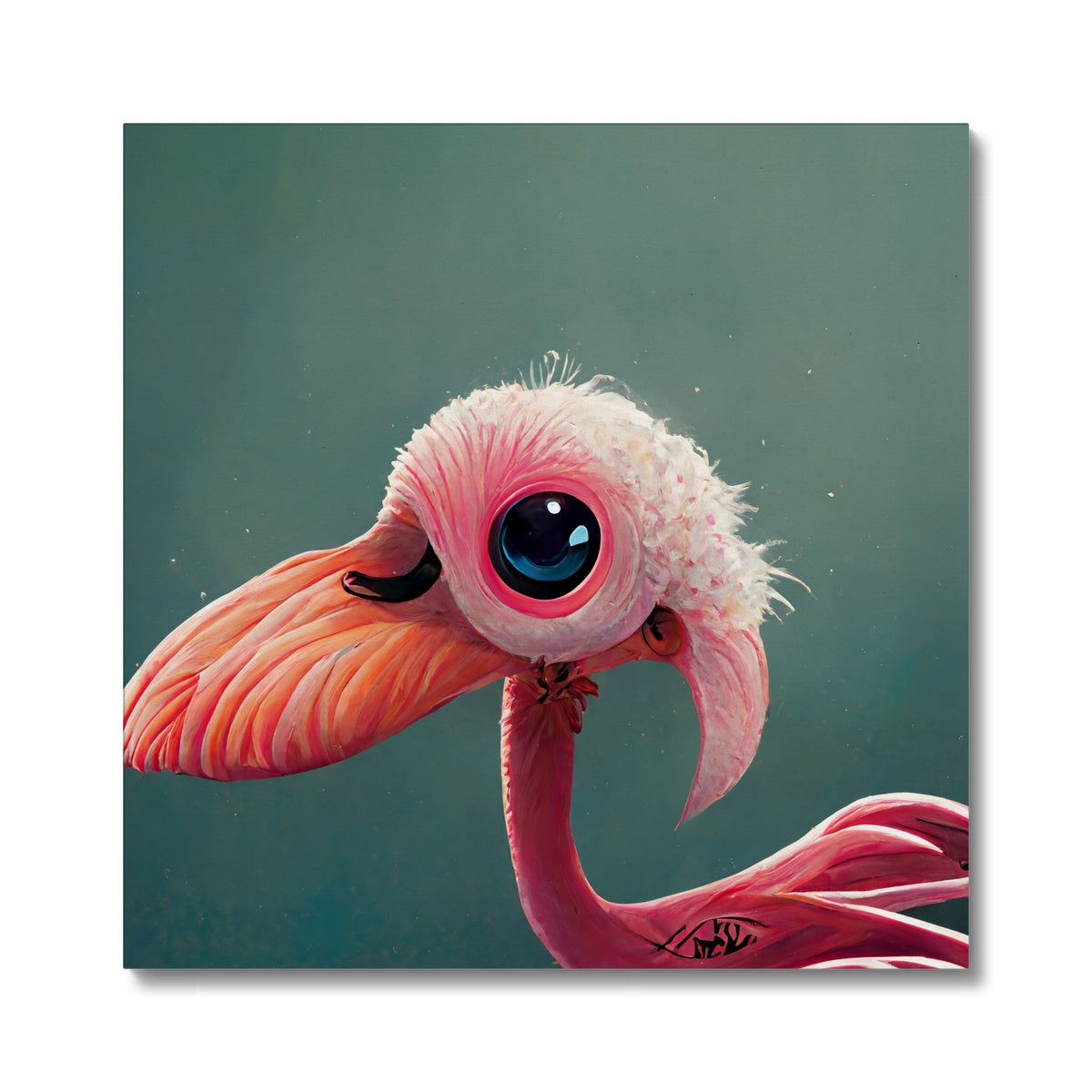 Baby Bird Flamingo Canvas