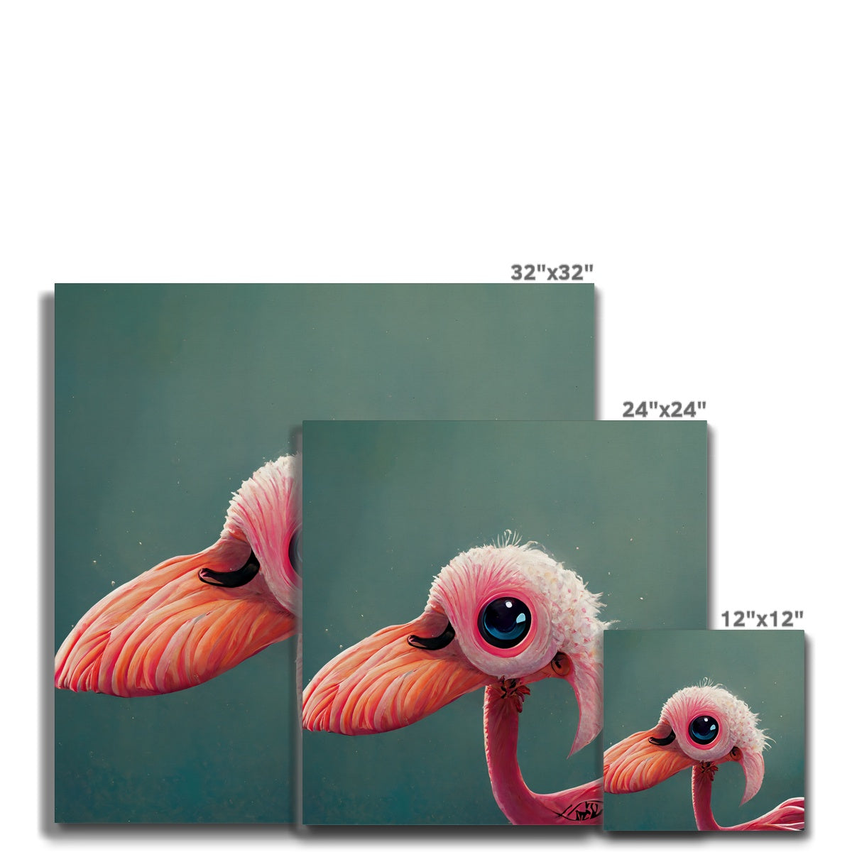 Baby Bird Flamingo Canvas