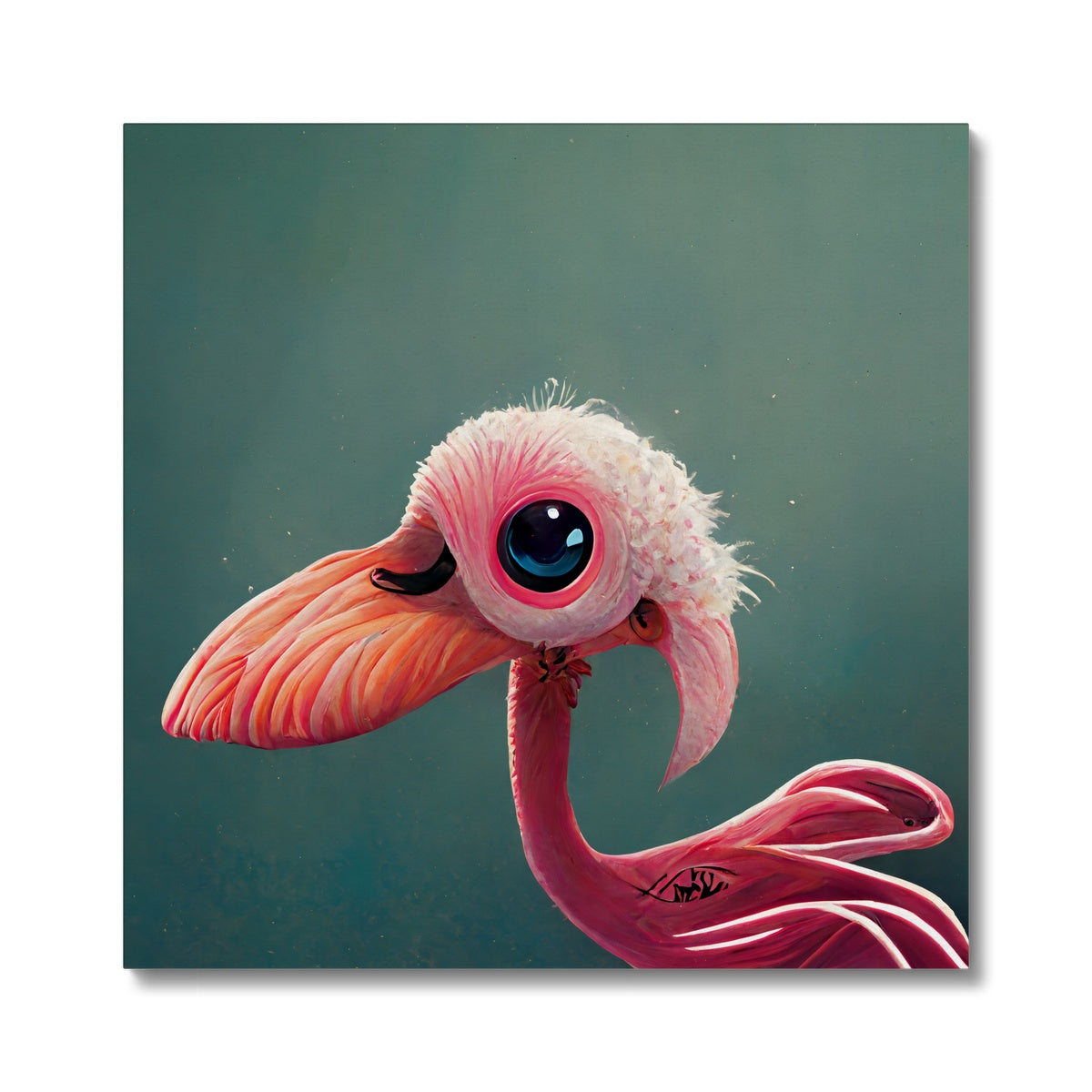 Baby Bird Flamingo Canvas