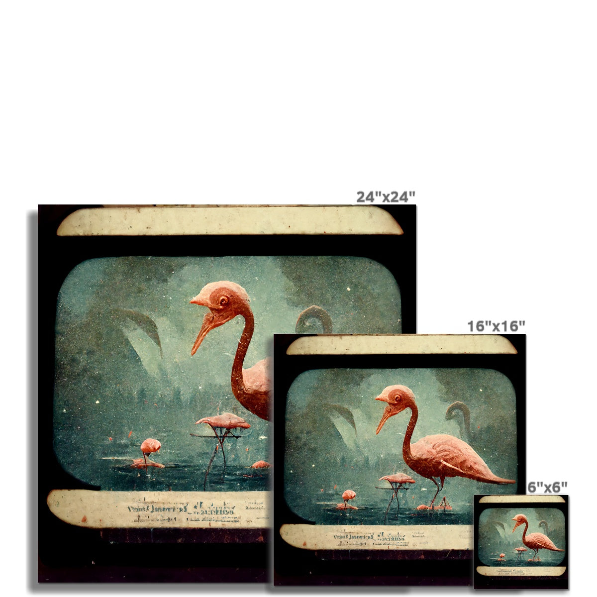 Flamingo Retro View Fine Art Print