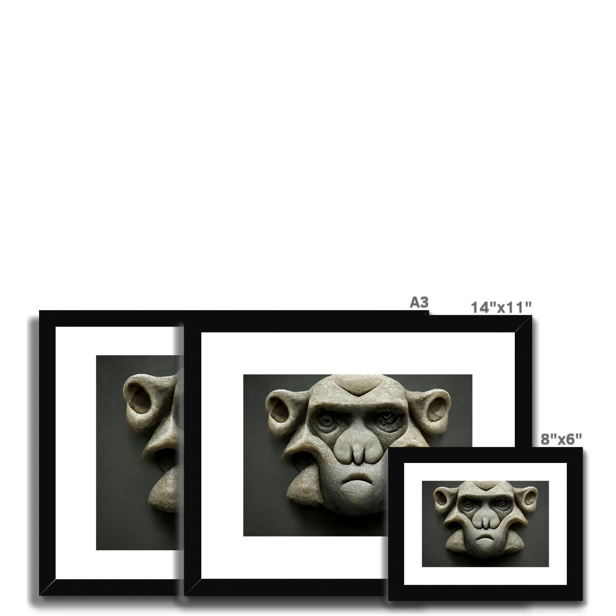 Stone Faced Framed & Mounted Print