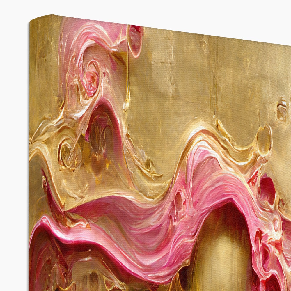 Swirls of Gold and Pinkk Canvas
