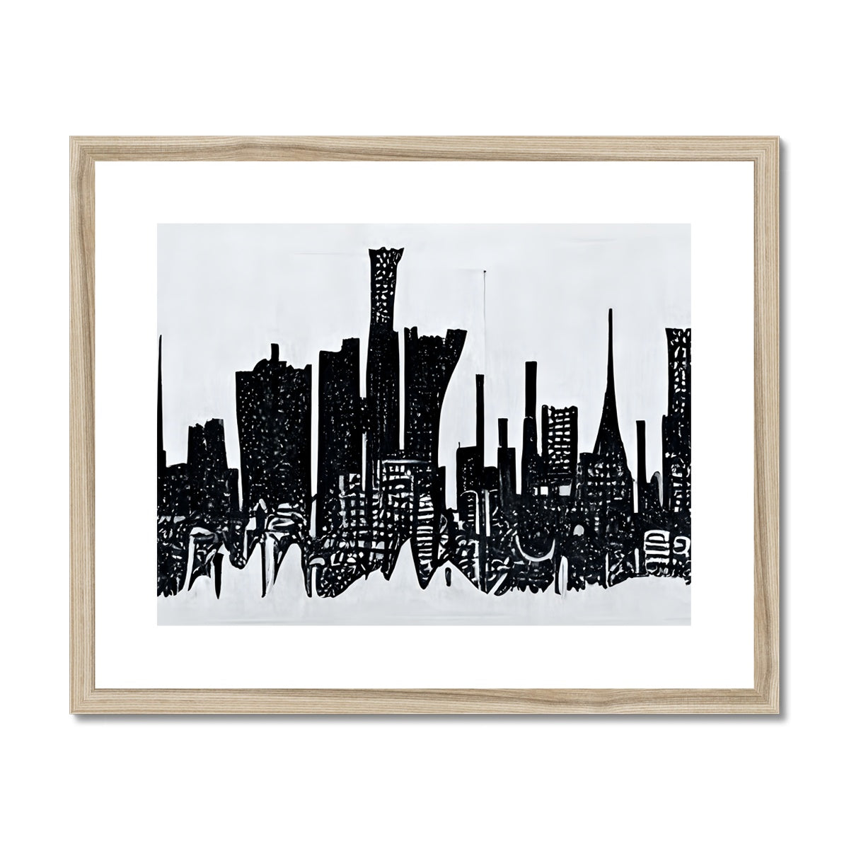 Tokyo Charcoal Framed & Mounted Print