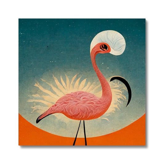 Flamingo Poster Style Canvas