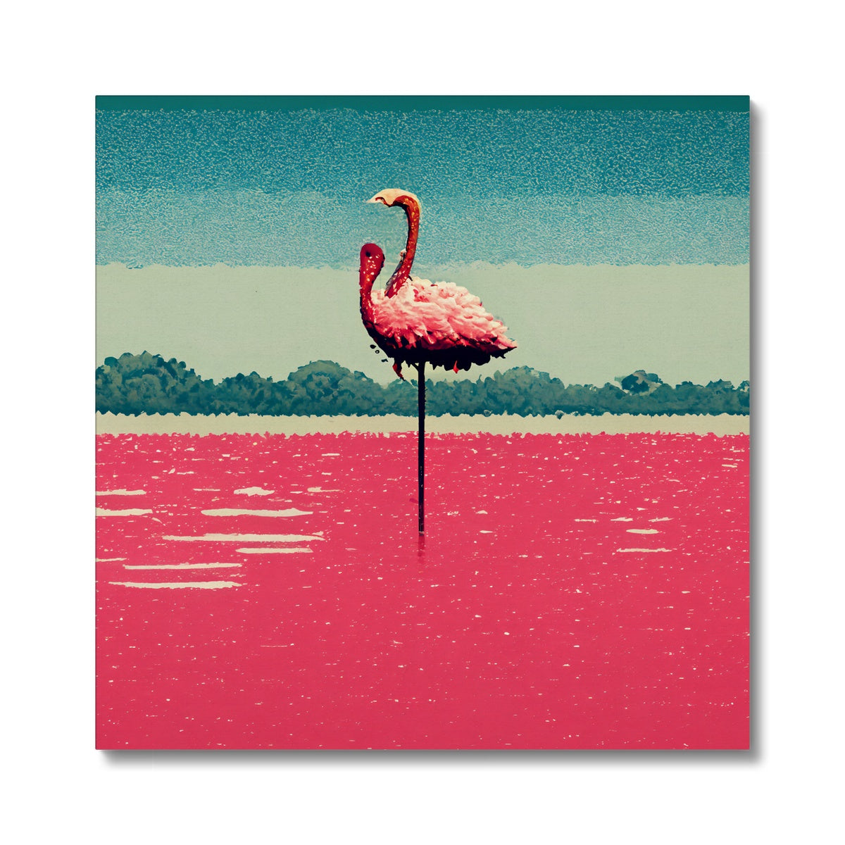 Flamingo 8 Bit Canvas