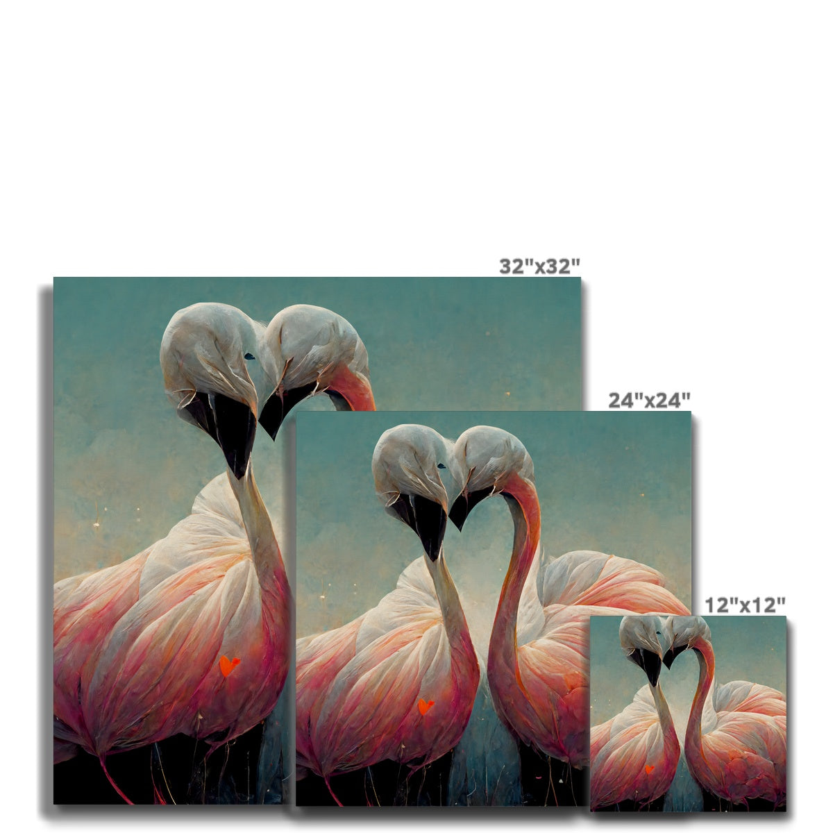 Flamingo Cuddles Canvas