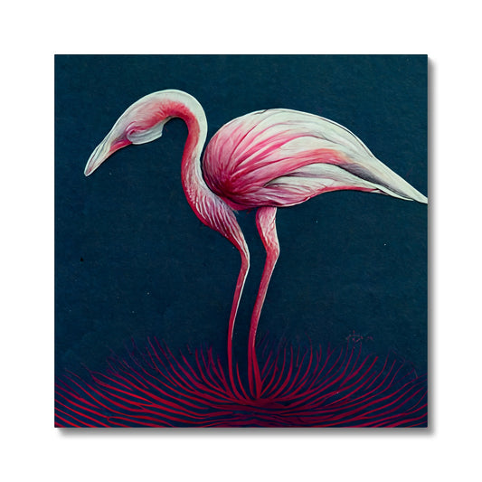 Flamingo Color Pencil Canvas