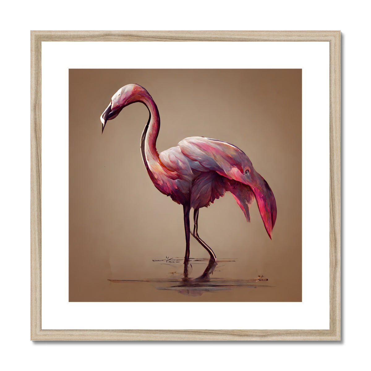 Flamingo Feathers Framed & Mounted Print