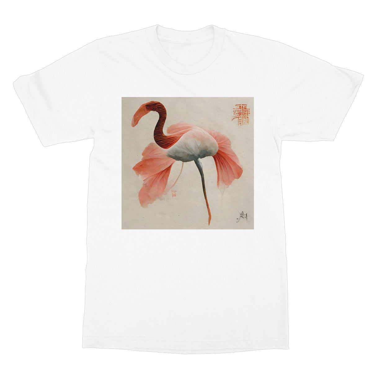 Flamingo Eastern Art Softstyle T-Shirt