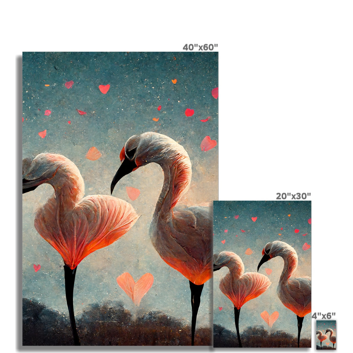 Flamingo Valentine Fine Art Print