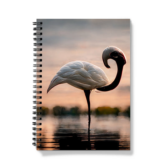 Flamingo White Alone Notebook