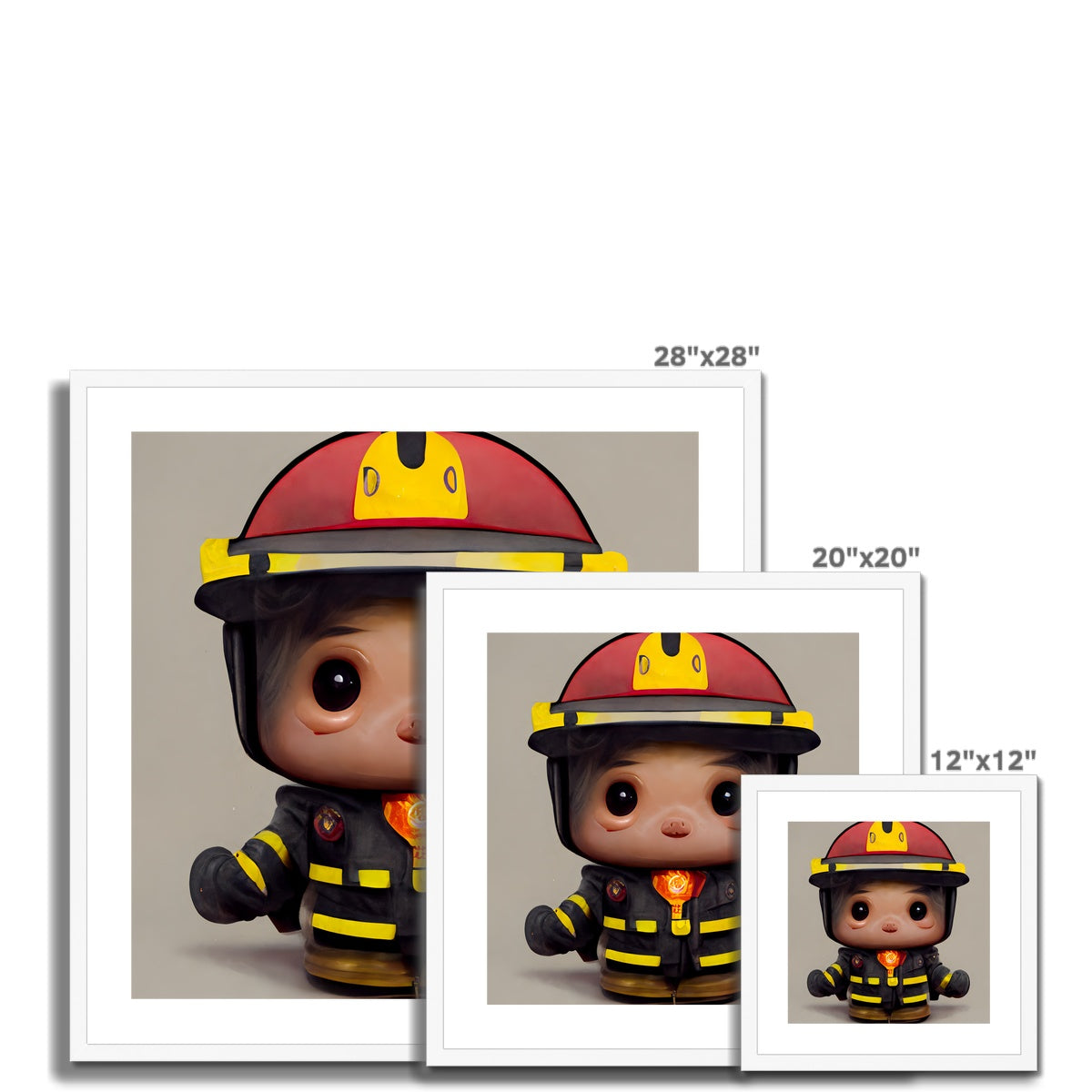 Fireman Guy Pop Framed & Mounted Print