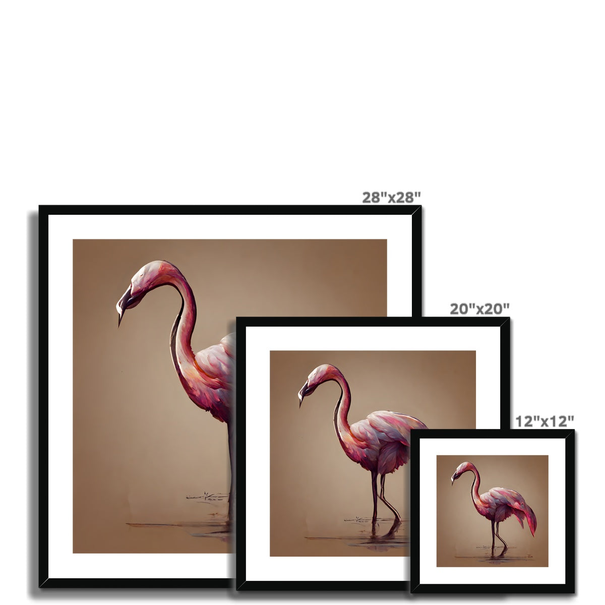 Flamingo Feathers Framed & Mounted Print