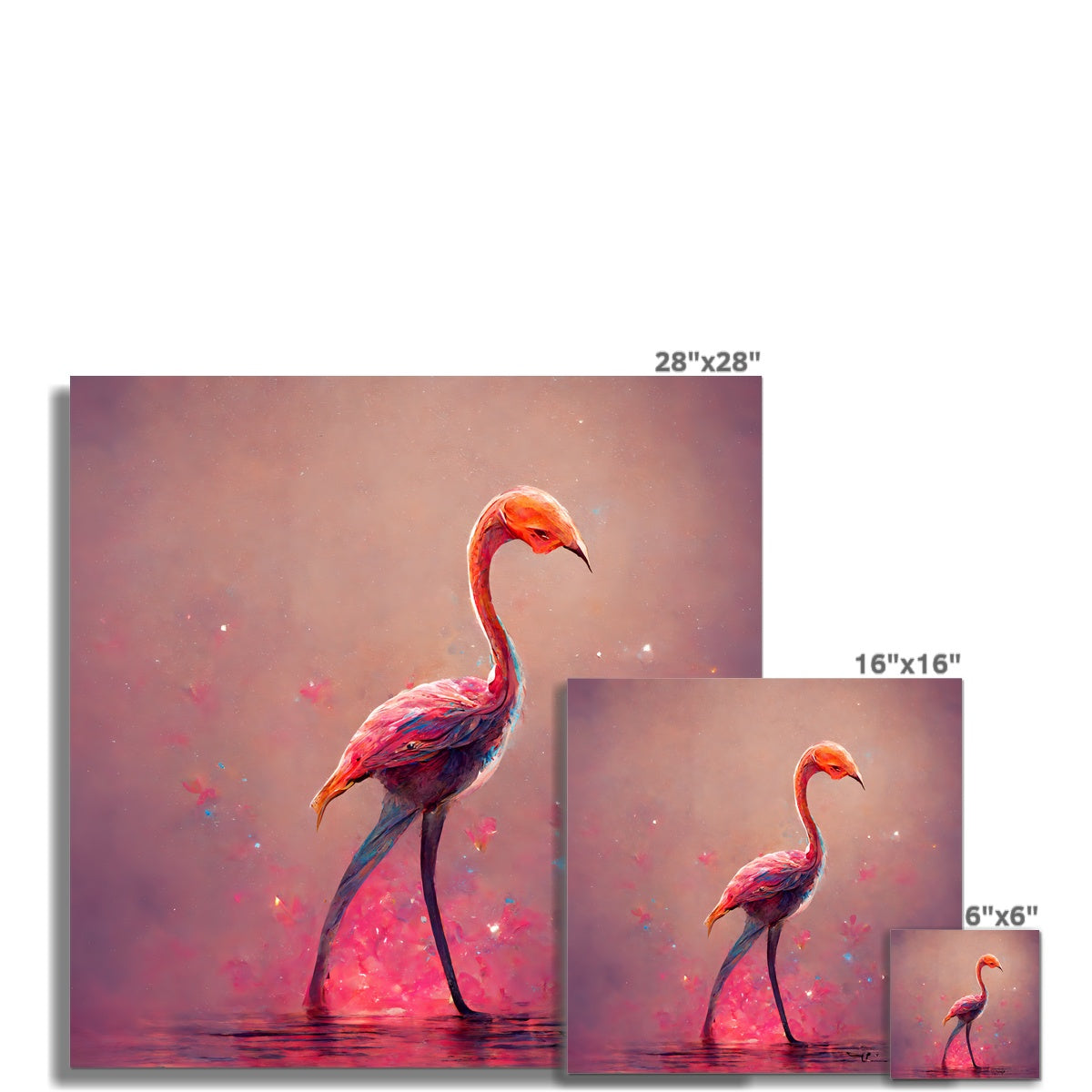 Flamingo Standing Alone Fine Art Print