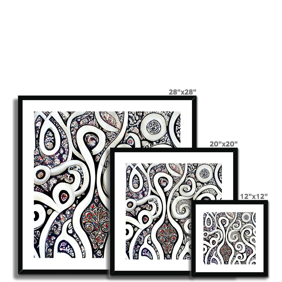 Paisley Swirls Framed & Mounted Print