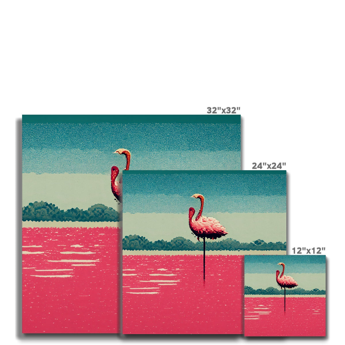 Flamingo 8 Bit Canvas