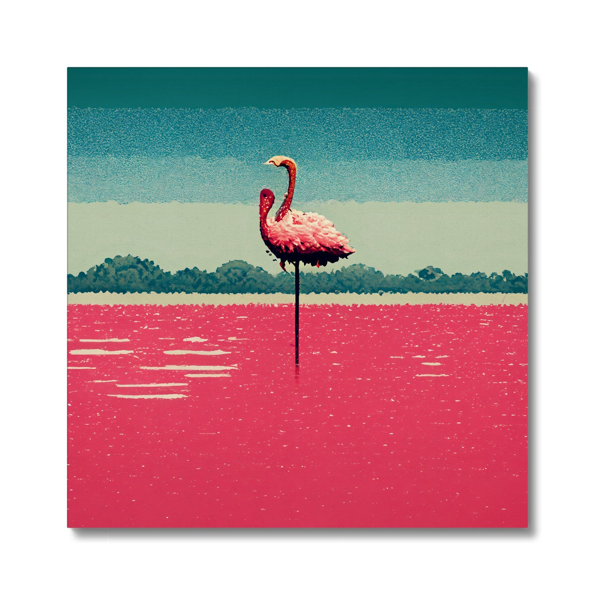 Flamingo 8 Bit Canvas