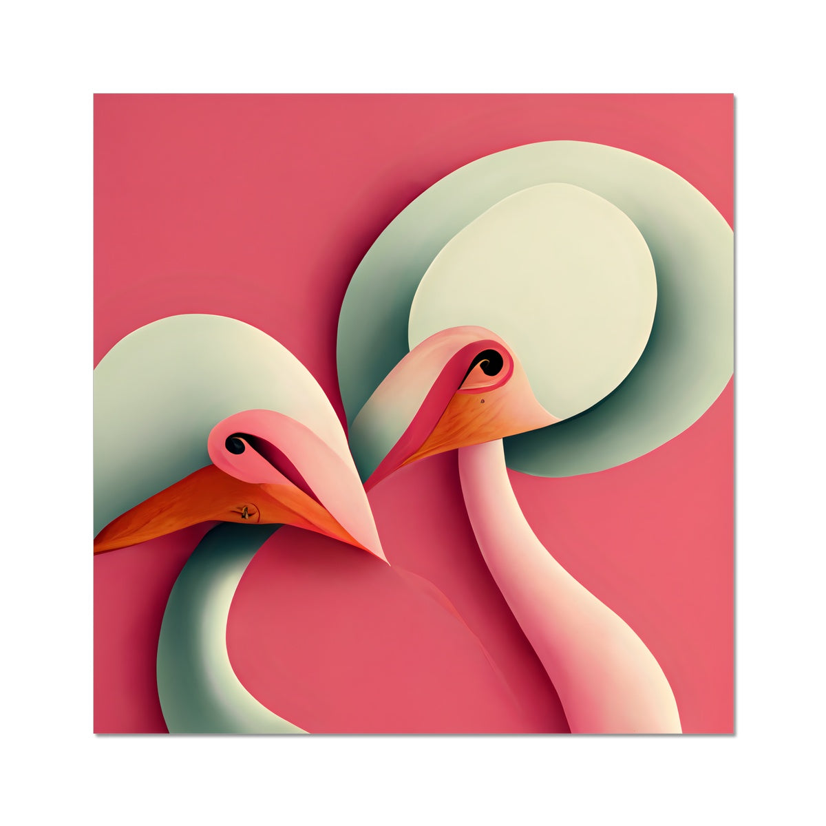 Flamingo Love Birds Fine Art Print