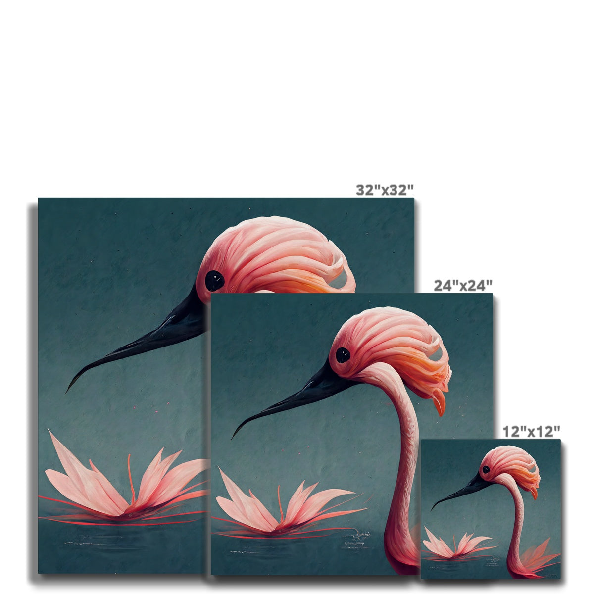 Flamingo Origami Canvas