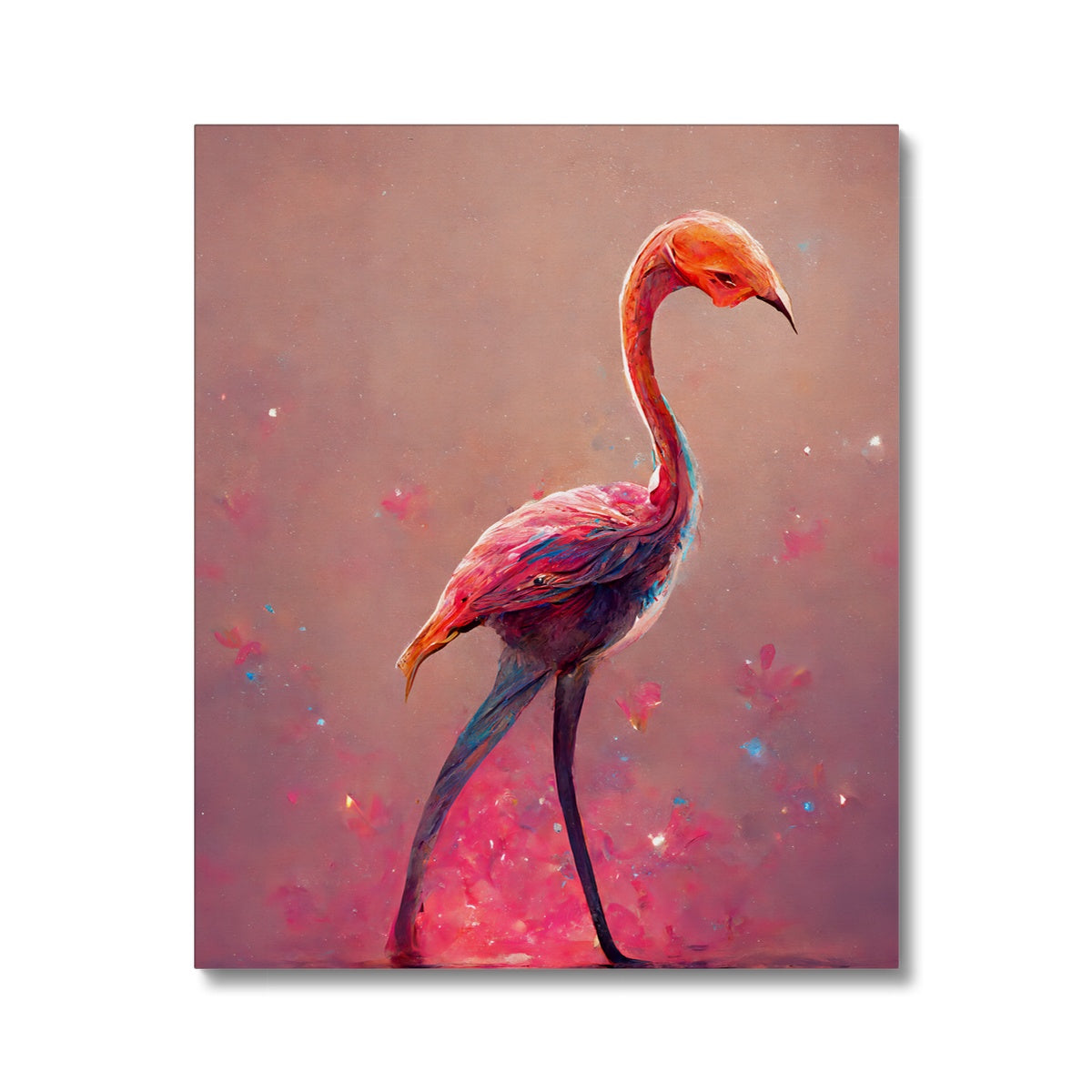 Flamingo Standing Alone Canvas