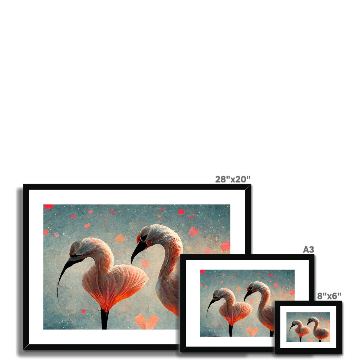 Flamingo Valentine Framed & Mounted Print