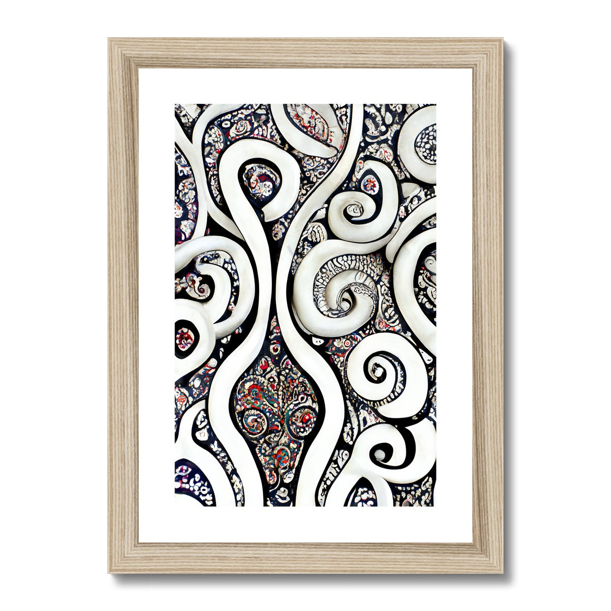 Paisley Swirls Framed & Mounted Print