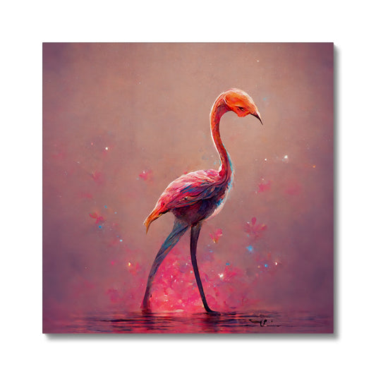 Flamingo Standing Alone Canvas