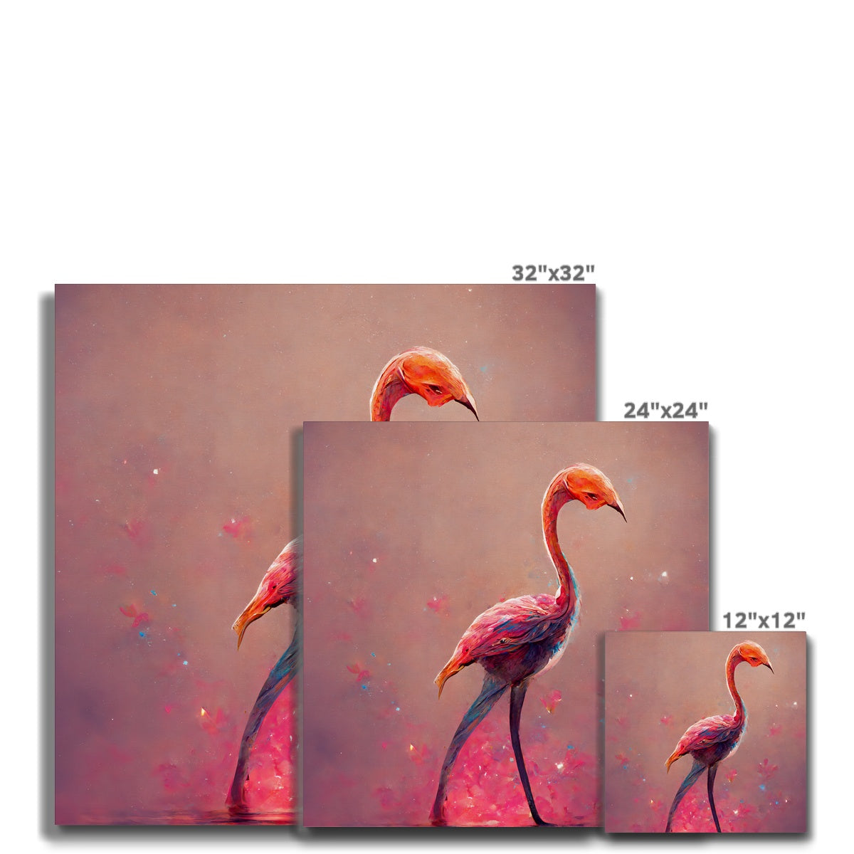 Flamingo Standing Alone Canvas