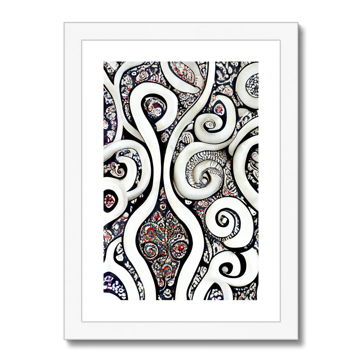 Paisley Swirls Framed & Mounted Print