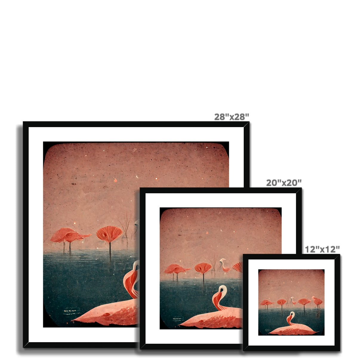 Flamingo Fans Framed & Mounted Print