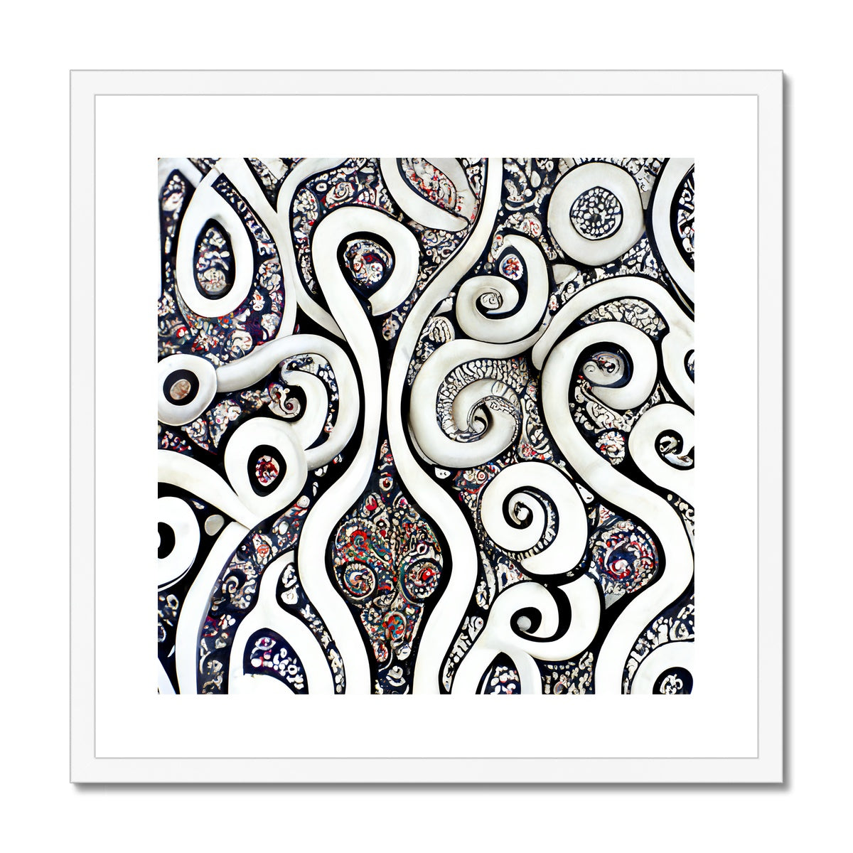 Paisley Swirls Framed & Mounted Print