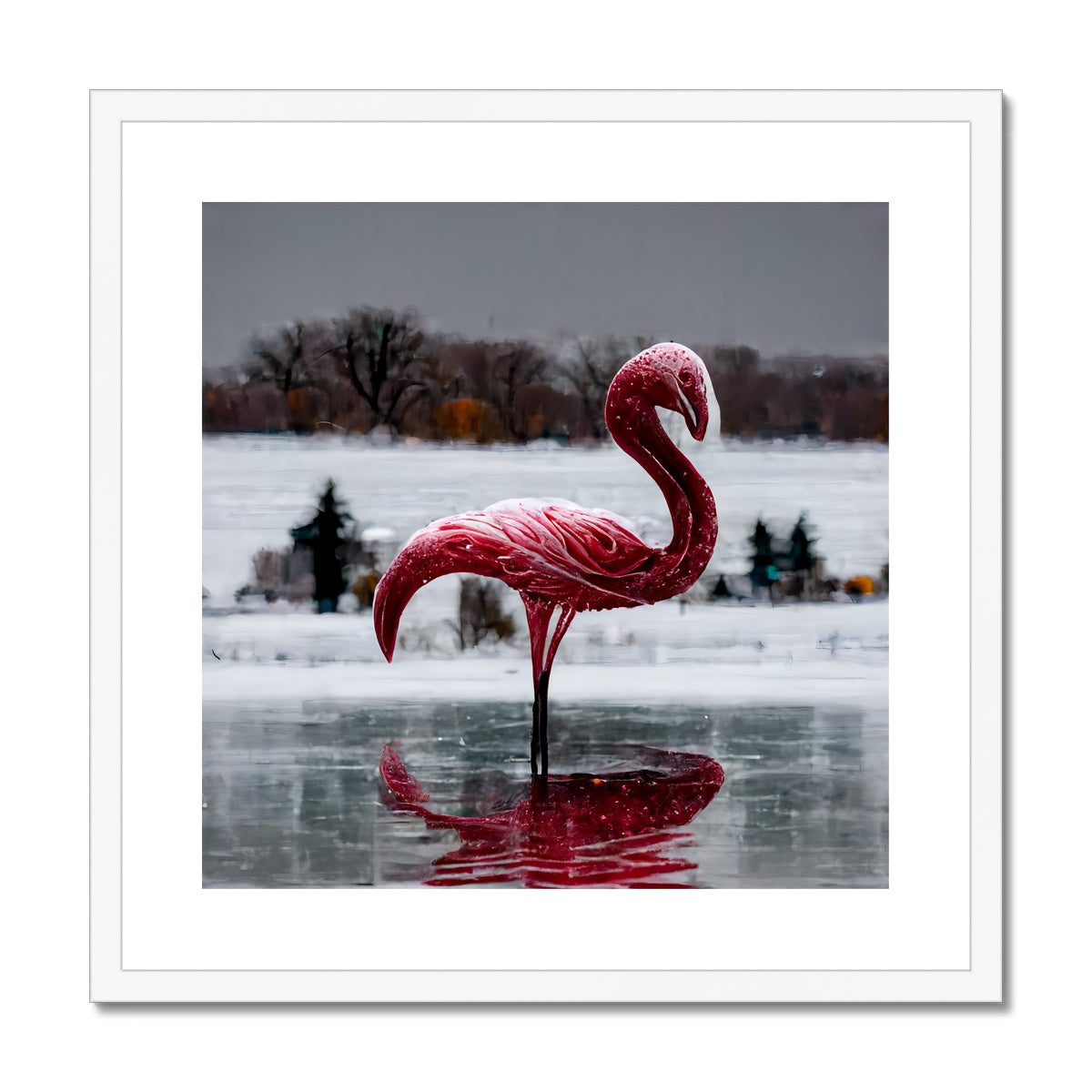 Flamingo Ice  Framed & Mounted Print