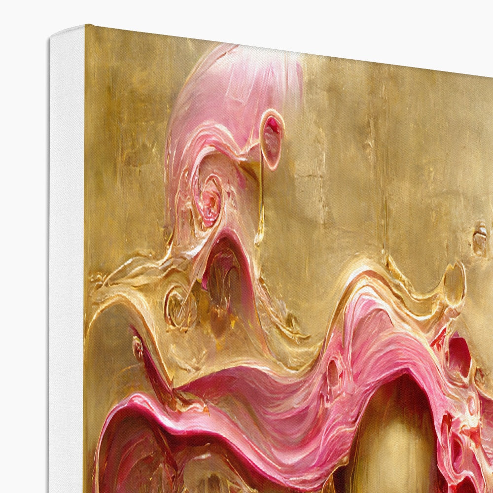 Swirls of Gold and Pinkk Canvas