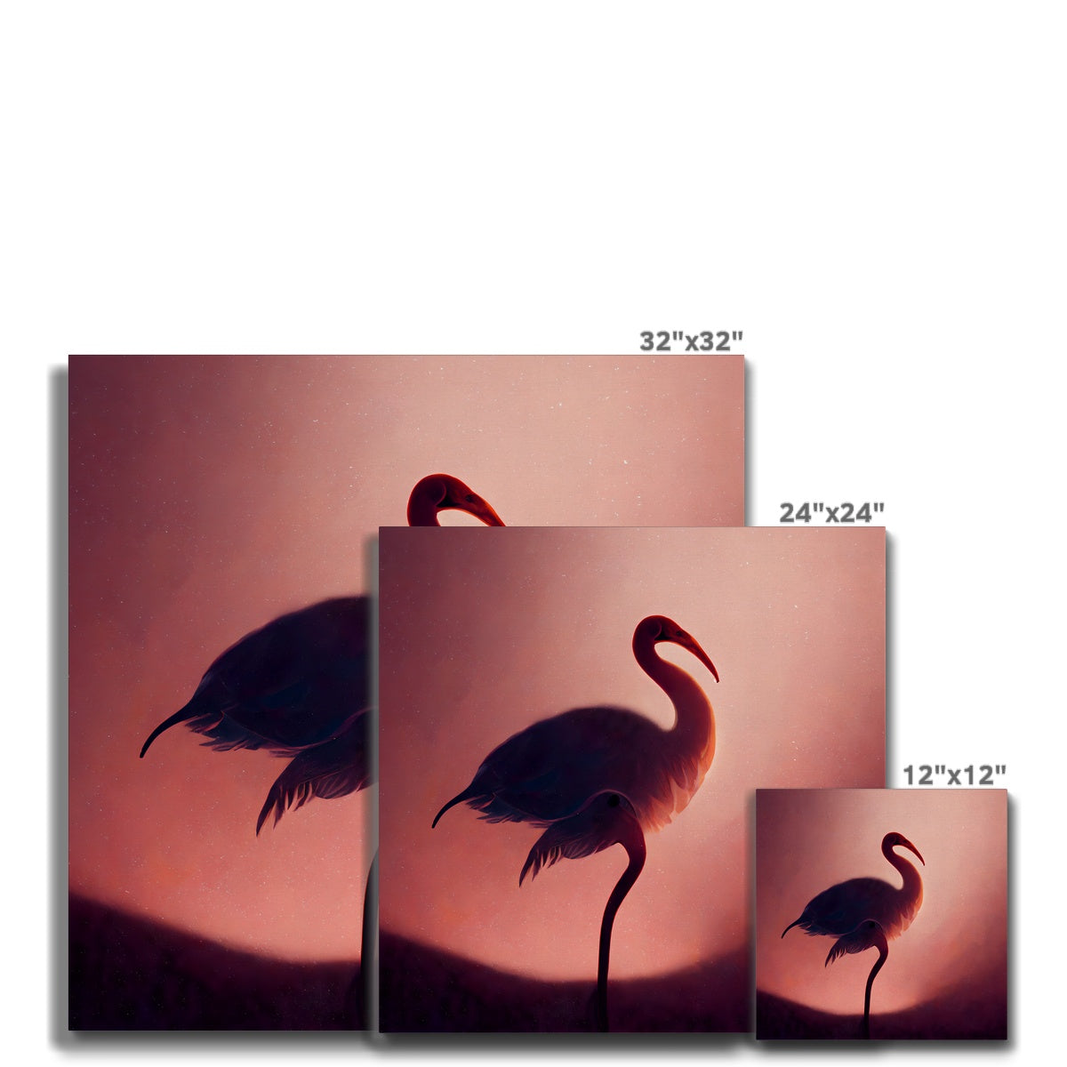 Flamingo Shadows Canvas