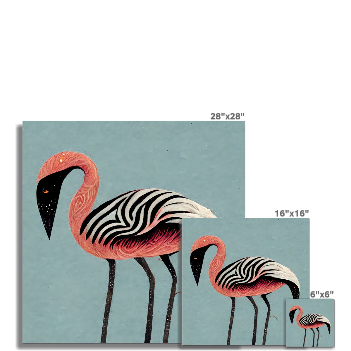 Zebra Flamingo Fine Art Print