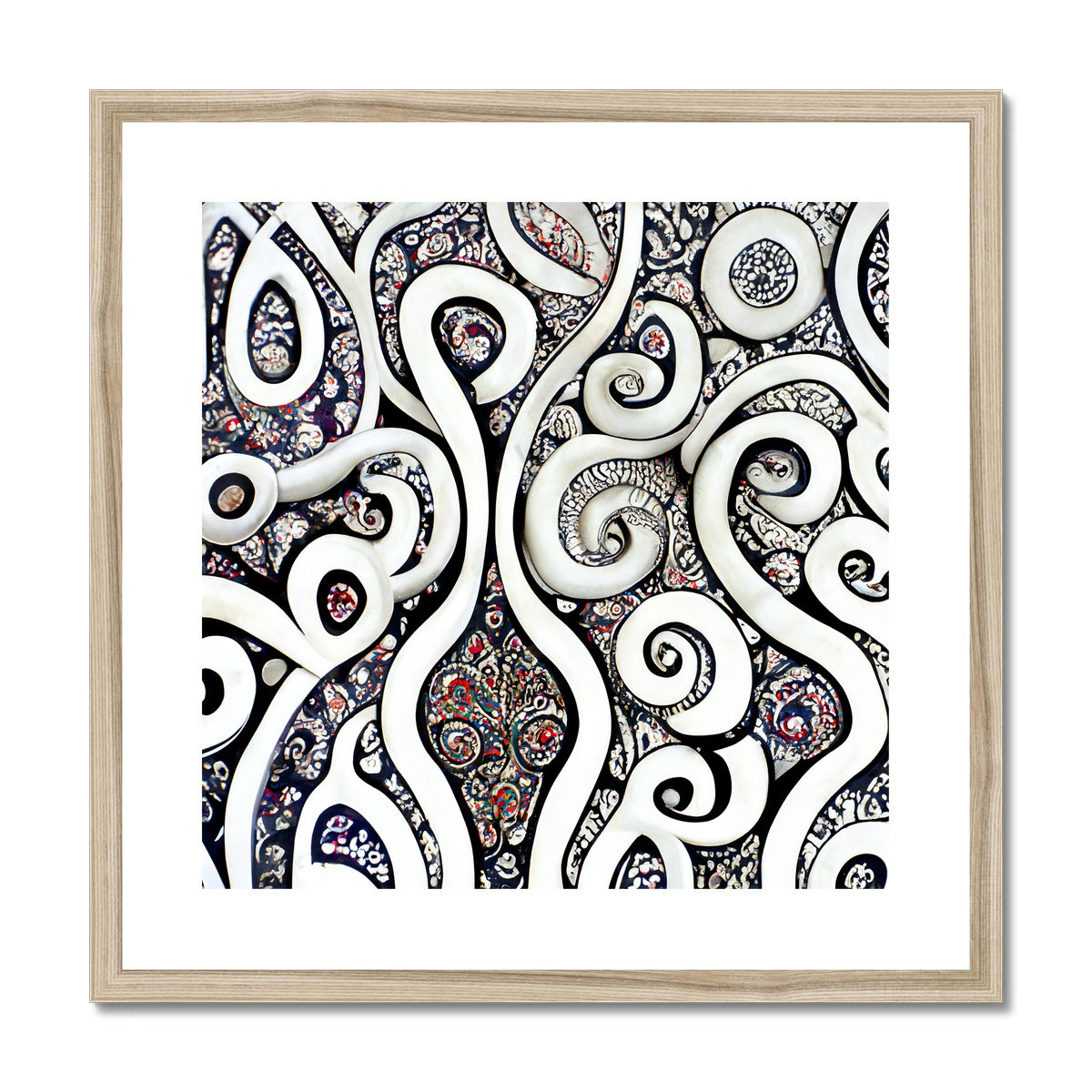 Paisley Swirls Framed & Mounted Print