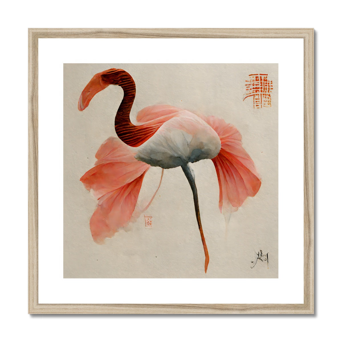 Flamingo Eastern Art Framed & Mounted Print