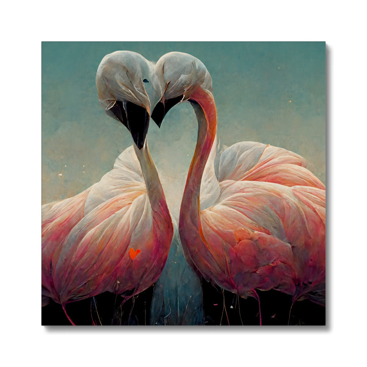 Flamingo Cuddles Canvas