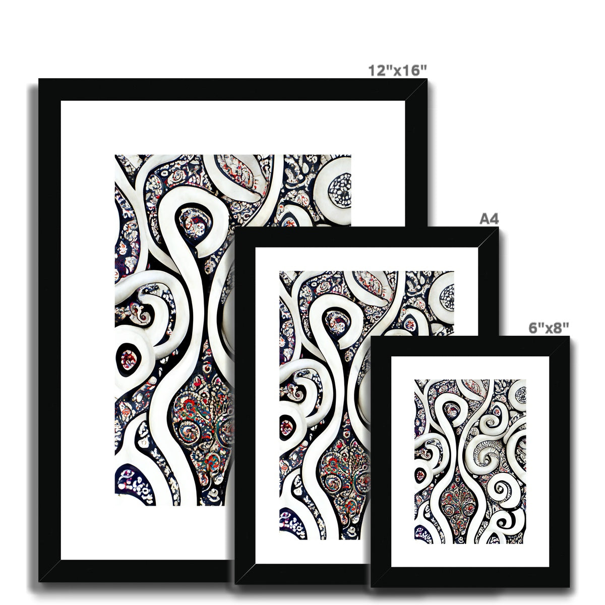 Paisley Swirls Framed & Mounted Print