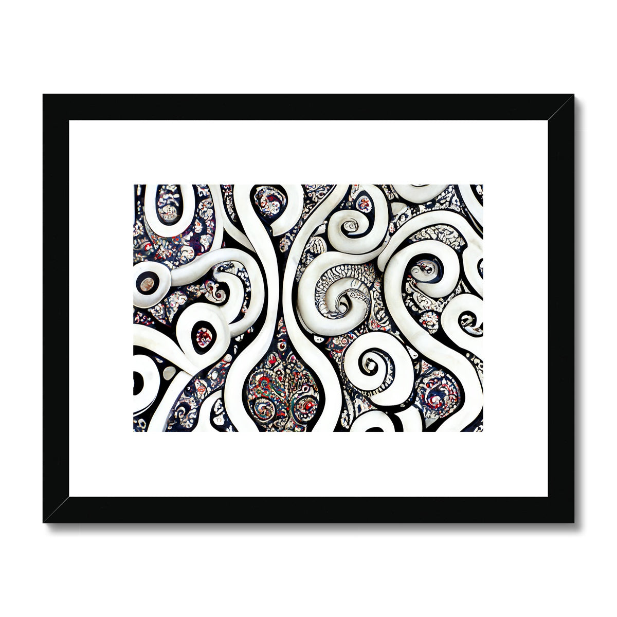 Paisley Swirls Framed & Mounted Print