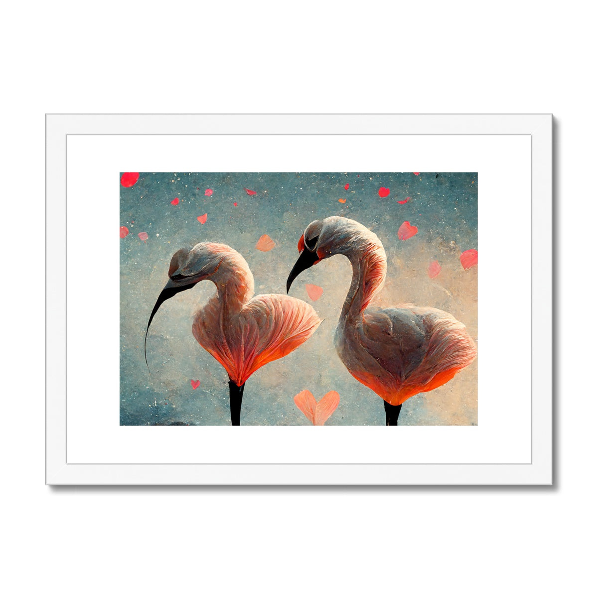 Flamingo Valentine Framed & Mounted Print