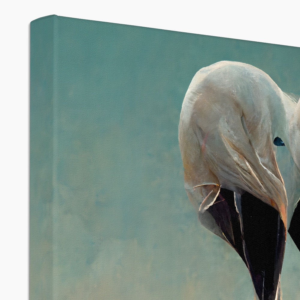 Flamingo Cuddles Canvas