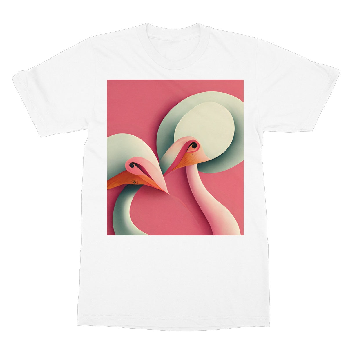 Flamingo Love Birds Softstyle T-Shirt