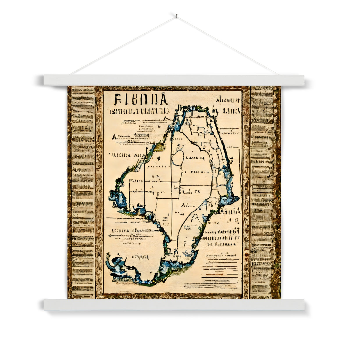 Florida Antiqua Fine Art Print with Hanger