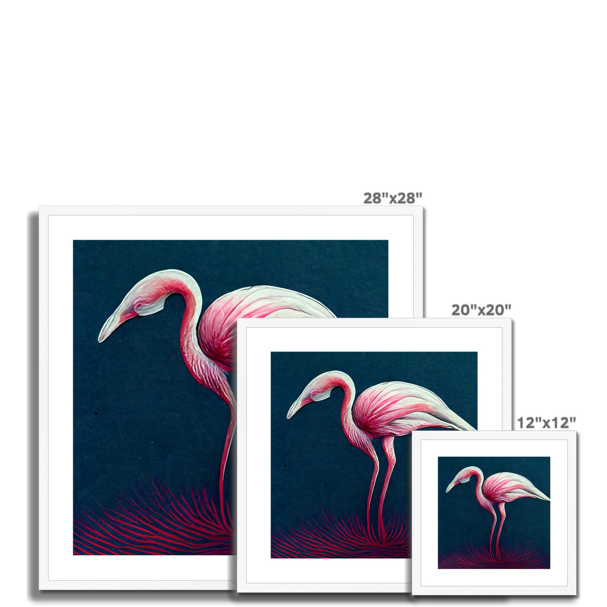 Flamingo Color Pencil Framed & Mounted Print