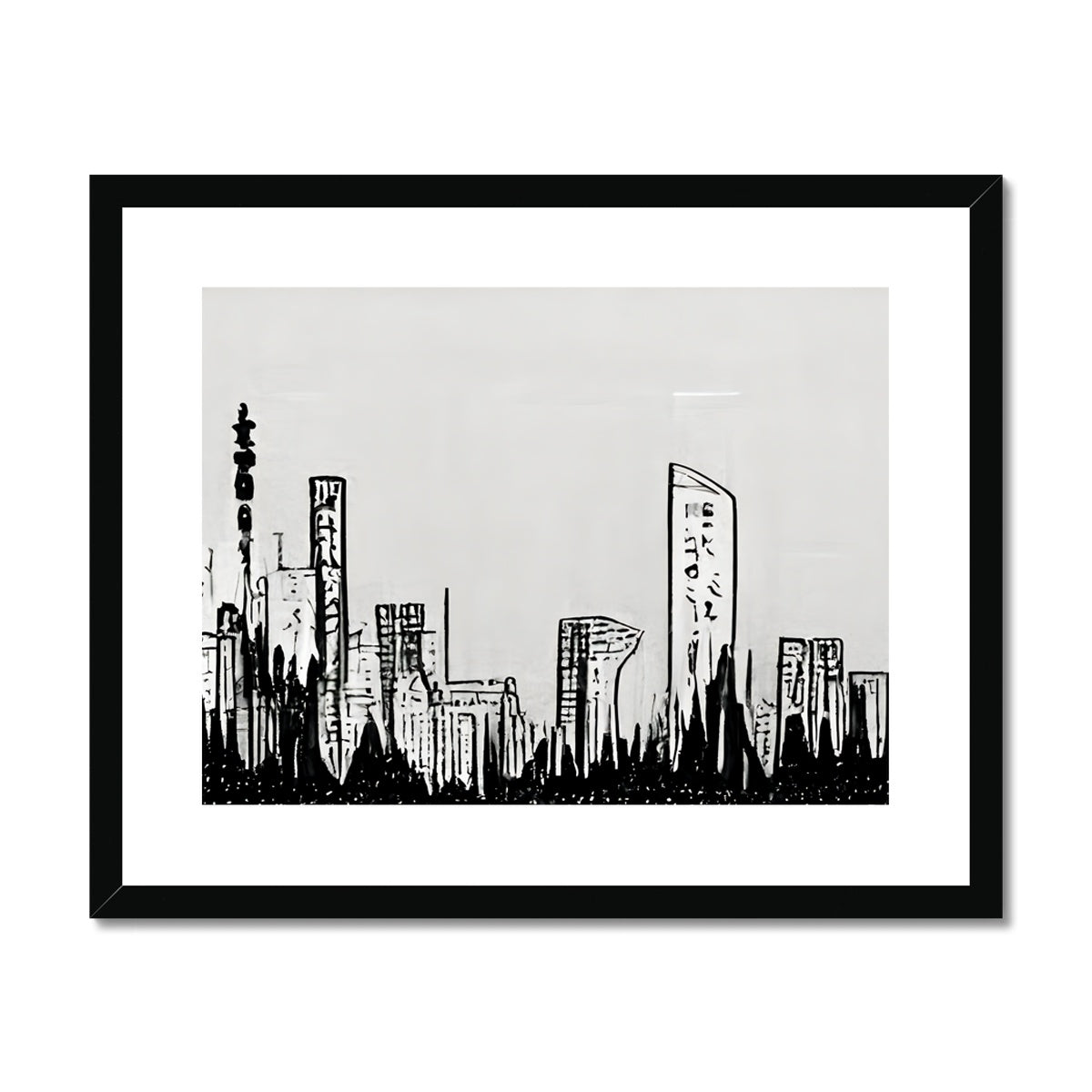 Tokyo Pencil Framed & Mounted Print