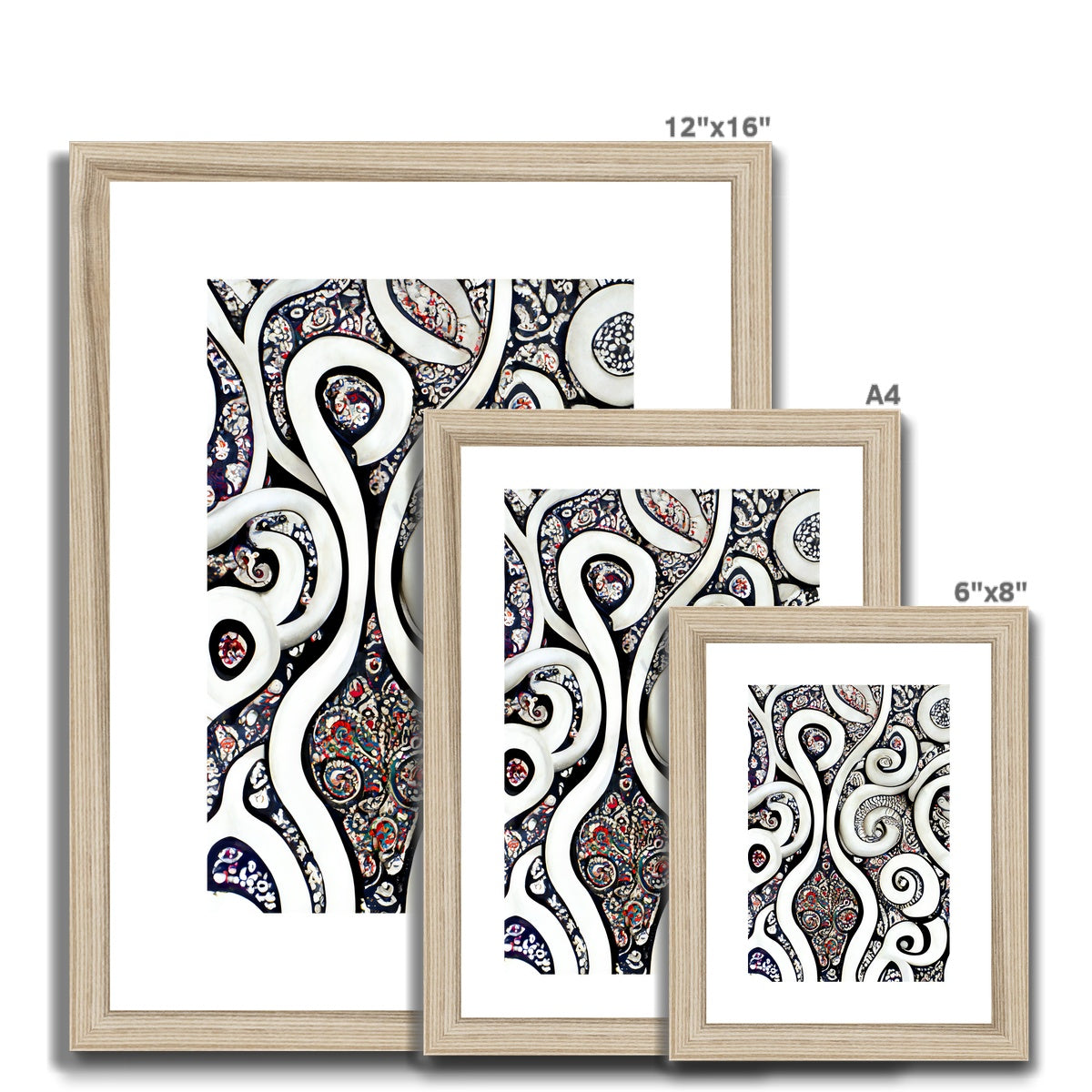 Paisley Swirls Framed & Mounted Print