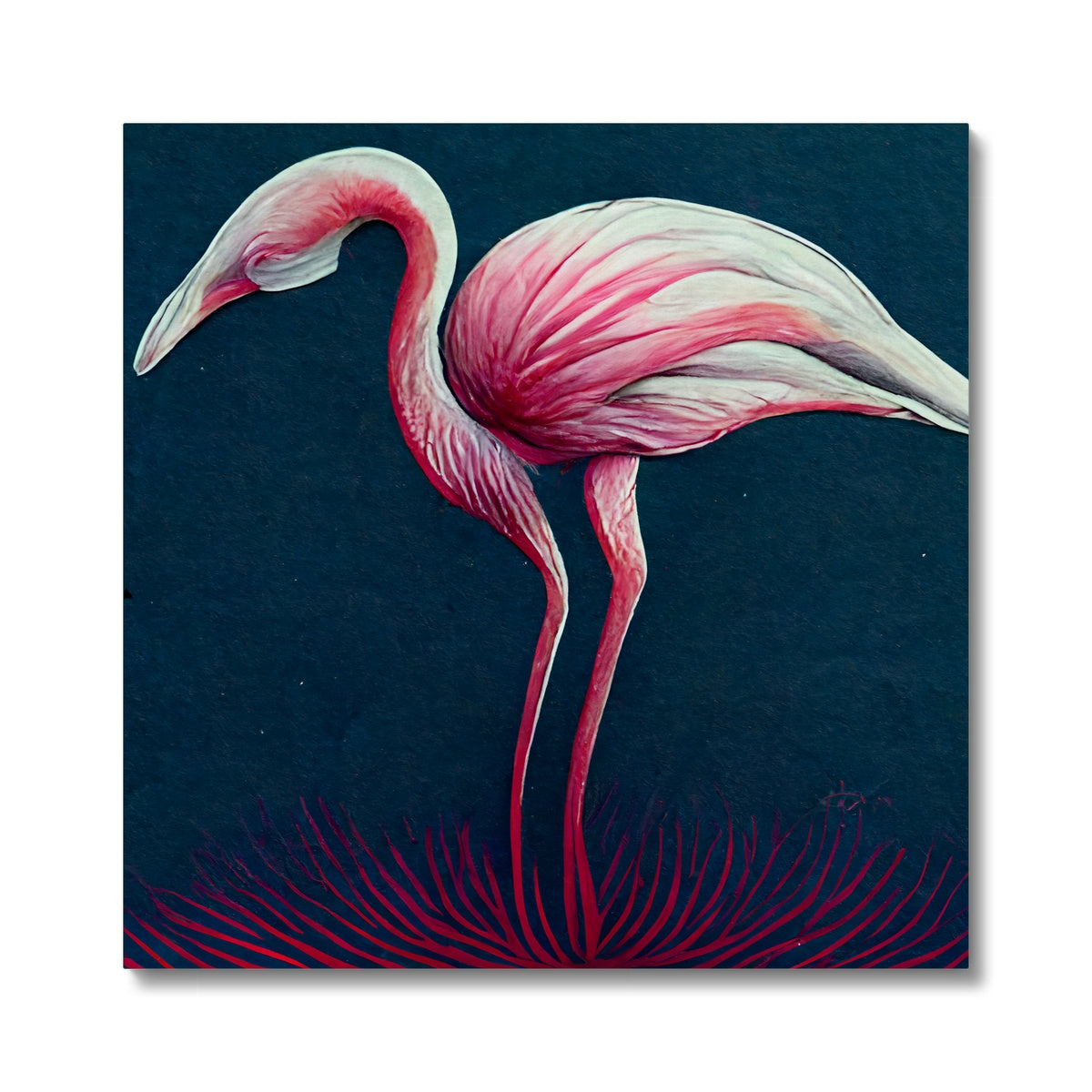 Flamingo Color Pencil Canvas