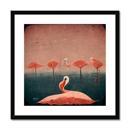 Flamingo Fans Framed & Mounted Print