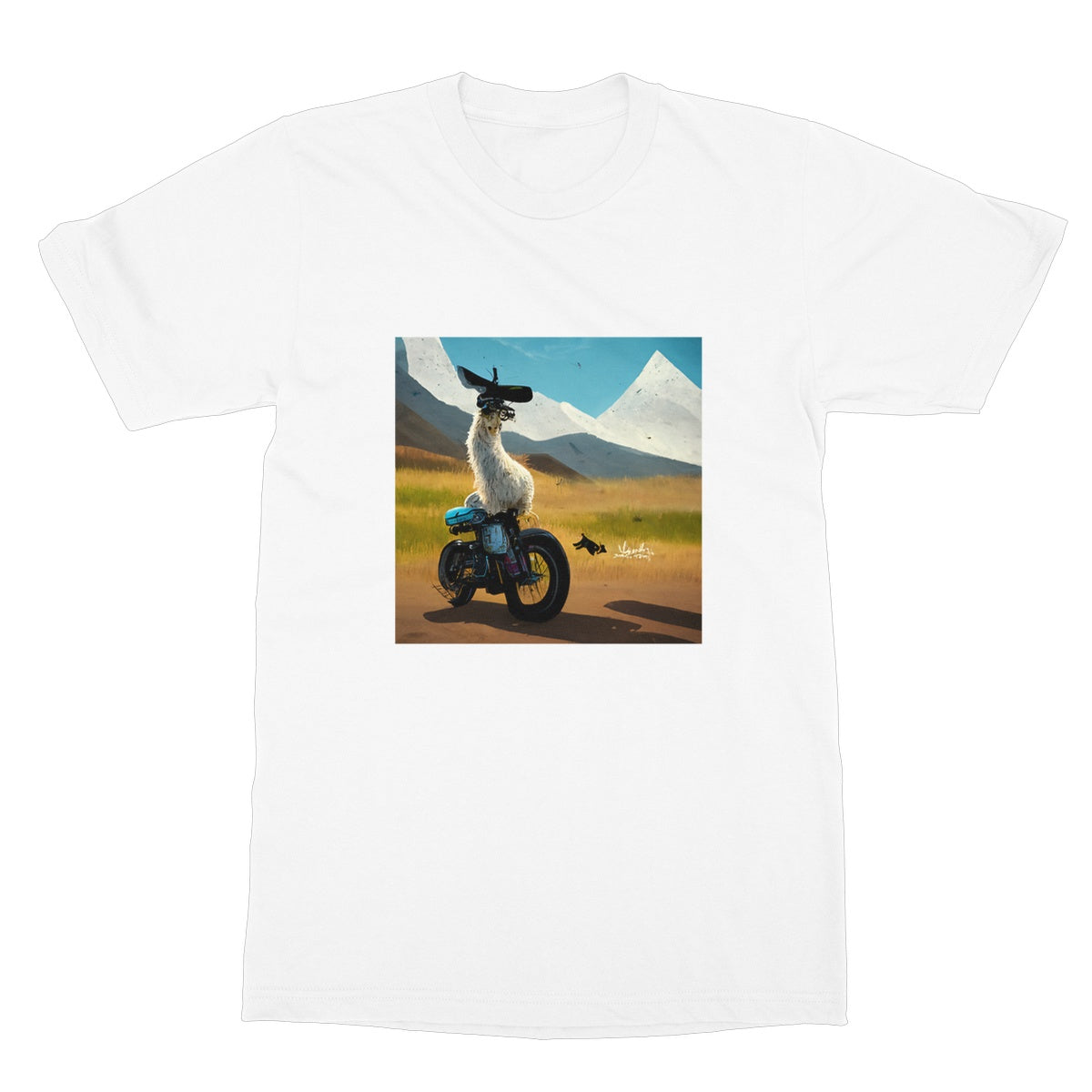 Llama on a Bike Softstyle T-Shirt